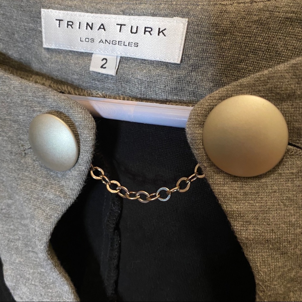 Trina Turk short tunic dress with chain closure